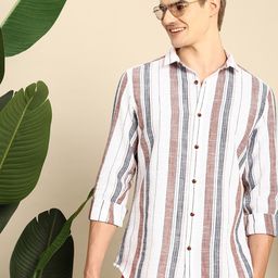 Mast & Harbour Men Striped Pure Cotton Casual Shirt-picture-16
