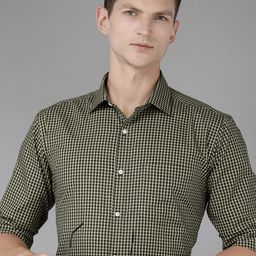 Park Avenue Slim Fit Micro Checked Pure Cotton Formal Shirt-image-58