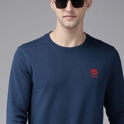 U.S. Polo Assn. Men Navy Blue Solid Sweatshirt With Brand Logo Embroidered Detail-image-31