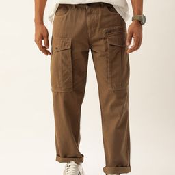 Bene Kleed Men Solid Relaxed Fit Cotton Cargos Trousers-image-51