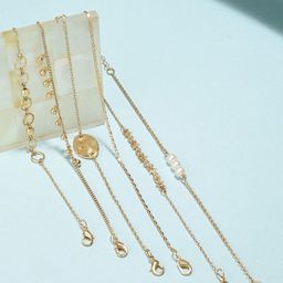 AMI Women Set Of 6 Gold-Toned Pearls Gold-Plated Wraparound Bracelet-74