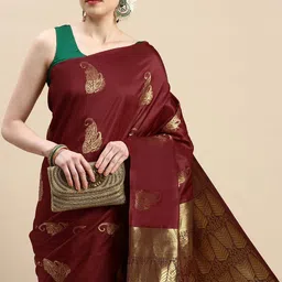 Royal Rajgharana Saree Woven Design Ethnic Motifs Zari Pure Silk Banarasi Saree-picture-38