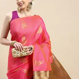 Royal Rajgharana Saree Woven Design Ethnic Motifs Zari Pure Silk Banarasi Saree-picture-29