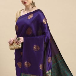 Royal Rajgharana Saree Woven Design Ethnic Motifs Zari Pure Silk Banarasi Saree-picture-37