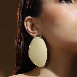 SOHI Gold-Plated Abstarct-Plate Statement Contemporary Drop Earrings-image-96