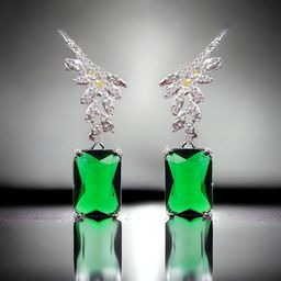 Zoey Silver-Plated Cubic Zirconia Studded Contemporary Drop Earrings-14