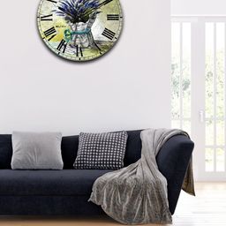 OLIVE TREE Green & Purple Printed Analogue Contemporary Wall Clock-16