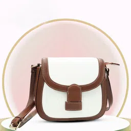 Womanix Colourblocked Half Moon Handheld Bag with Tasselled-21