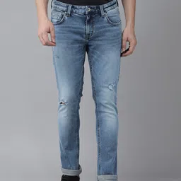 SPYKAR Men Skinny Fit Low-Rise Mildly Distressed Heavy Fade Stretchable Jeans-picture-39