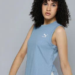 Puma Women Self Stripes Knitted Classics Ribbed Relaxed Fit Tank Top-image-26