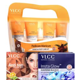VLCC Set of Pedicure-Manicure Kit with Diamond Bleach & Anti Tan Facial Kit-12