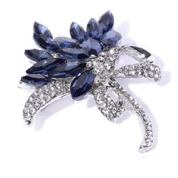 YouBella Women Navy Blue & Silver-Toned Stone-Studded Brooch-image-34