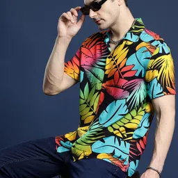Hancock Men Multicoloured Relaxed Fit Floral Printed Casual Shirt-picture-12