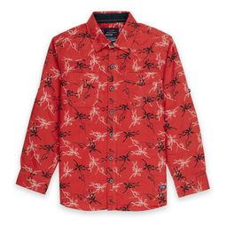 Status Quo Boys Brown Classic Regular Floral Printed Cotton Casual Shirt-image-28