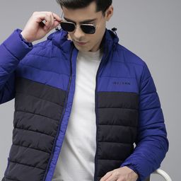 U.S. Polo Assn. Men Blue & Black Colourblocked Hooded Puffer Jacket-image-85