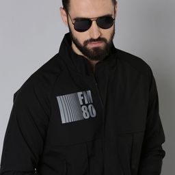 Flying Machine Men Black Typography Printed Tailored Jacket-image-92