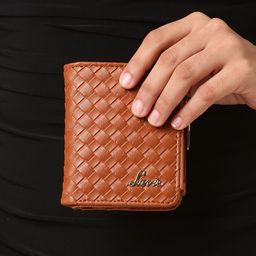 Lavie Chic Pro Women Tan Brown Textured Small Bifold Wallet-24