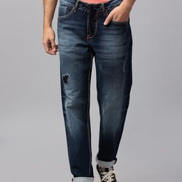 Being Human Men Blue Slim Fit Low Distress Light Fade Jeans-image-90