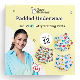 Super Bottoms Infant Pure Cotton Potty Training Padded Semi Water Proof Sustainable Pull Up Pants-51