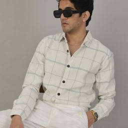 DEZANO Men Multicoloured Classic Slim Fit Windowpane Checks Opaque Checked Casual Shirt-image-100