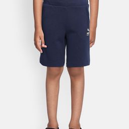 Puma Boys Navy Blue T4C Pique Solid Regular Fit Pure Cotton Shorts-image-72