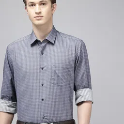 Arrow Manhattan Slim Fit Grid Tattersall Checks Pure Cotton Formal Shirt-picture-10
