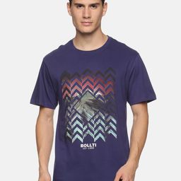 bollti Graphic Printed Round Neck Short Sleeves Pure Cotton T-shirt-image-42