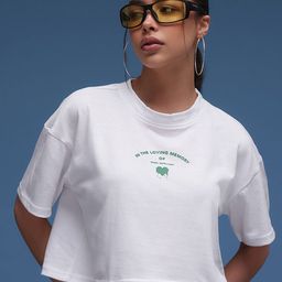 glitchez Miniature Prints Drop-Shoulder Sleeves Pure Cotton Crop Boxy T-shirt-image-32