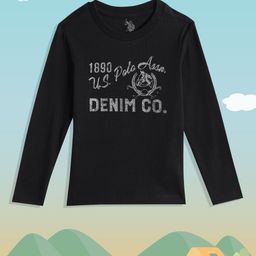 U.S. Polo Assn. Kids Boys Black Brand Logo Printed Pure Cotton T-shirt-image-49