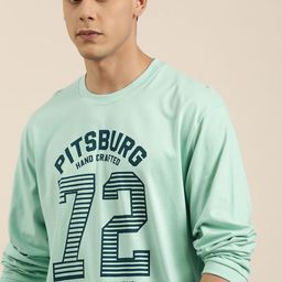 DILLINGER Men Turquoise Blue Typography Printed Pure Cotton Oversized  T-shirt-image-34