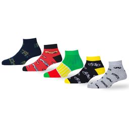 RC. ROYAL CLASS Kids Pack Of 5 Patterned Cotton Ankle Length Socks-56
