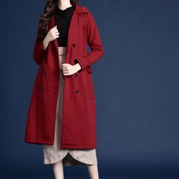 Alsace Lorraine Paris Women Double Breasted Longline Trench Coat-image-80