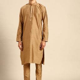 RAJUBHAI HARGOVINDAS Men Bronze-Toned Embroidered Thread Work Kurta-picture-27