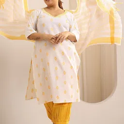 EXTRA LOVE BY LIBAS Women Ethnic Motifs Regular Thread Work Kurta with Salwar & With Dupatta-image-55