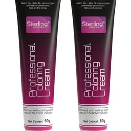 Sterling Naturals Set Of 2 Professional Coloring Cream - 60 g Each - Intense Red-58