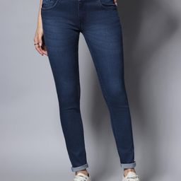 High Star Women Plus Size Blue Slim Fit Mid-Rise Clean Look Stretchable Jeans-picture-11