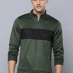 Flying Machine Men Green And Black Colourblocked Sweatshirt-image-33