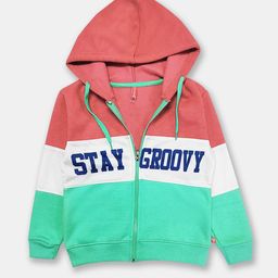 Here&Now X Game Begins Girls Colourblocked Hooded Sweatshirt-image-74