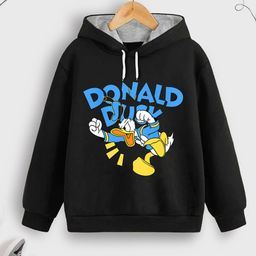 YK Disney Boys Donald Duck Printed Hooded Cotton Sweatshirt-picture-0