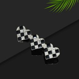 LAIDA Women Black & Transparent AD-Studded Embellished Heart Alligator Hair Clip-image-50