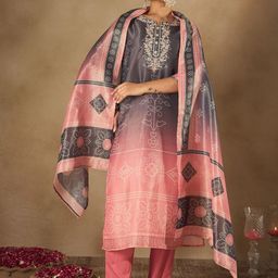 Indo Era Women Bandhani Embroidered Regular Sequinned Kurta with Trousers & With Dupatta-picture-34