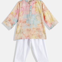 Readiprint Fashions Boys Multicoloured Printed Pure Cotton Kurta with Pyjamas-picture-23