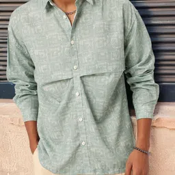 Kook N Keech Urban Spirit Printed Relaxed Fit Pleated Shirt-picture-6