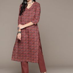 Readiprint Fashions Ethnic Motifs Printed Pure Cotton Kurta with Trousers-picture-53