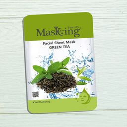 MasKing Unisex Pack of 4 Beauty Green Tea Facial Sheet Mask- 20ml Each-16