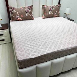 Pure Decor Royal Majestic Brown & White Printed 600 TC King Bedsheet Set 2.74 m x 2.74 m-picture-38