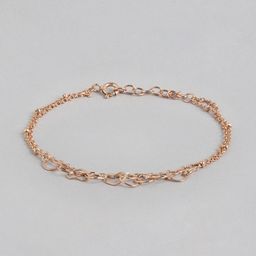Carlton London Women Brass Rose Gold-Plated Charm Bracelet-image-57