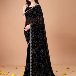 Leelavati Women Embellished Beads and Stones Pure Georgette Saree-image-64