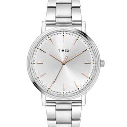 Timex Men Textured Dial & Stainless Steel Bracelet Style Straps Analogue Watch TWTG80SMU16-15