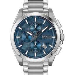 Hugo Boss Men Textured Dial & Stainless Steel Bracelet Style Chronograph Watch 1513884-25